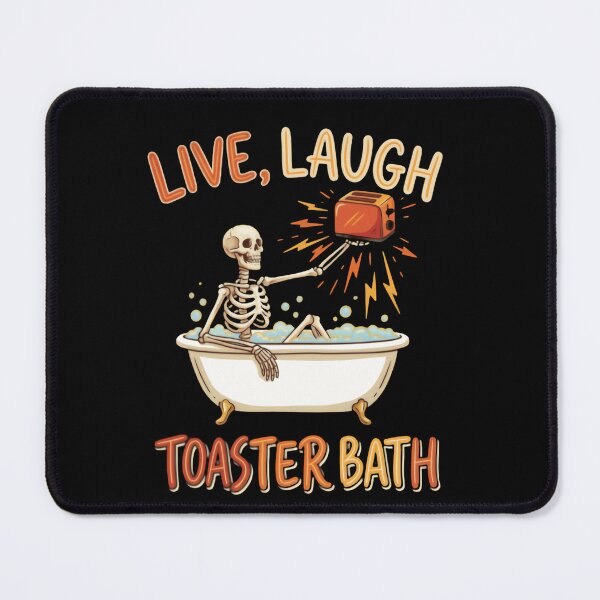 Item preview, Live Laugh Toaster Bath Funny Skeleton Taking a Shower Shower Havoc designed and sold by SkeletonsDanger.