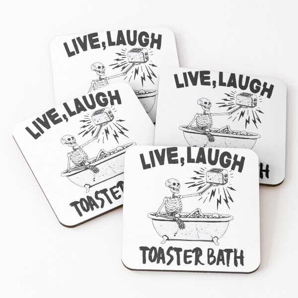 Item preview, Live Laugh Toaster Bath Bash Funny Skeleton Taking a Shower Chaotic Suds designed and sold by SkeletonsDanger.
