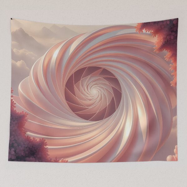 Item preview, Geometric Spirals, Coral, Fantasy Scifi Luminescence Landscape (image size 8320x12480) designed and sold by Digital-Davinci.
