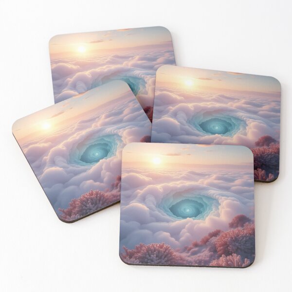 Item preview, Spiral Clouds,   Coral, Sun & Clouds, Fantasy Scifi Luminescence Landscape (image size 8320x12480) designed and sold by Digital-Davinci.