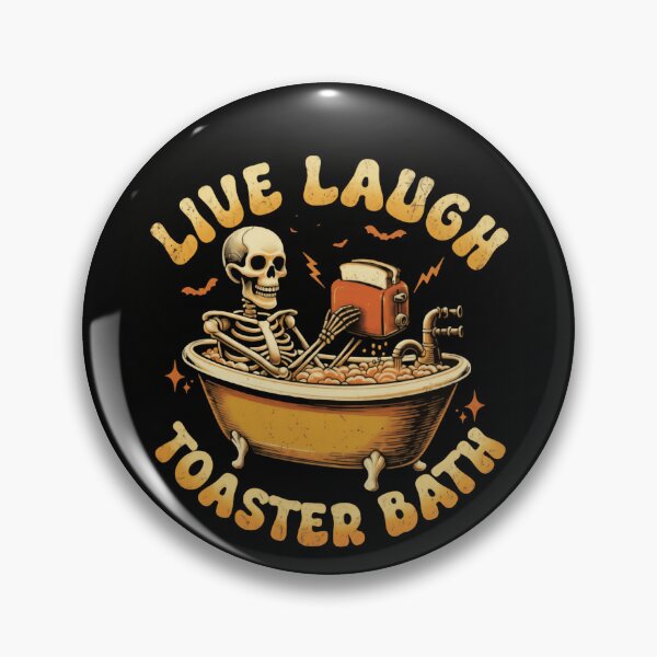 Item preview, Live Laugh Toaster Bath Funny Skeleton Taking a Shower Sudden Splash designed and sold by SkeletonsDanger.