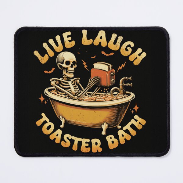 Item preview, Live Laugh Toaster Bath Funny Skeleton Taking a Shower Sudden Splash designed and sold by SkeletonsDanger.