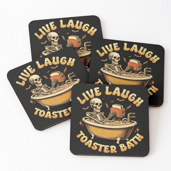 Item preview, Live Laugh Toaster Bath Funny Skeleton Taking a Shower Sudden Splash designed and sold by SkeletonsDanger.