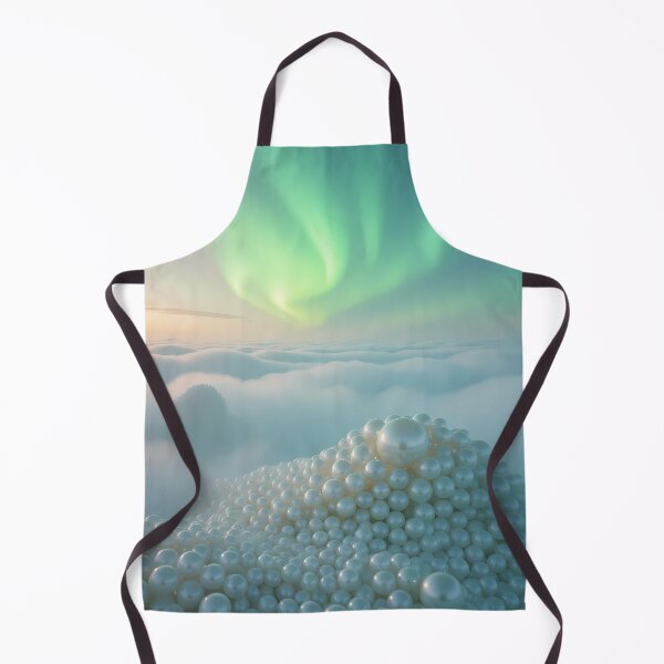 Item preview, Green Aurora, Glowing Pearls & Clouds, Fantasy Scifi Luminescence Landscape (image size 8320x12480) designed and sold by Digital-Davinci.