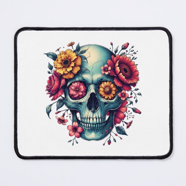Item preview, Floral Skull Art - Vibrant Flower Decorated Skull designed and sold by zidan-orange.