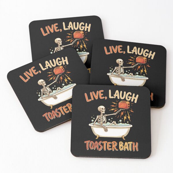 Item preview, Live Laugh Toaster Bath Bathroom Apocalypse Emergency Skeleton designed and sold by SkeletonsDanger.