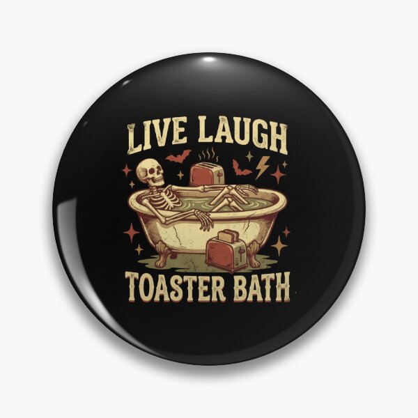 Item preview, Live Laugh Toaster Bath Kitchen Meets Bathroom Disaster Bomb Skeleton designed and sold by SkeletonsDanger.