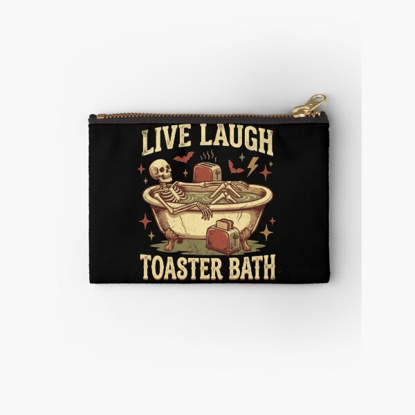 Item preview, Live Laugh Toaster Bath Kitchen Meets Bathroom Disaster Bomb Skeleton designed and sold by SkeletonsDanger.