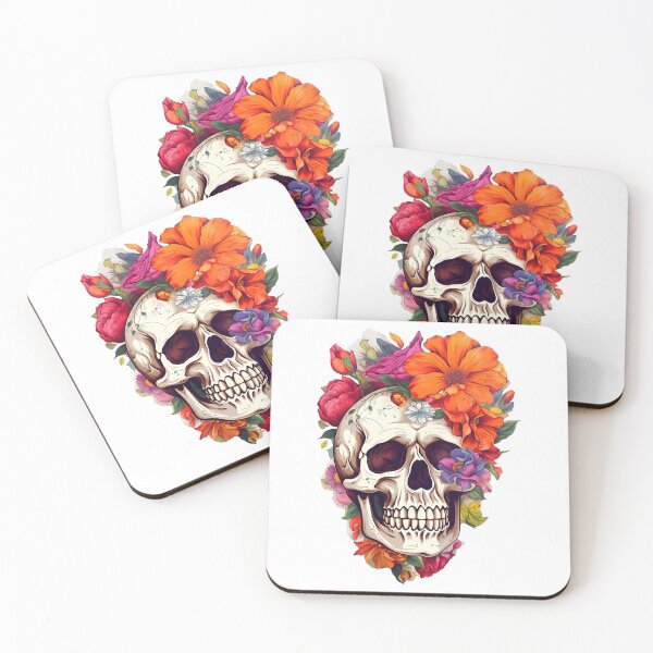 Item preview, Skull And Flowers designed and sold by zidan-orange.