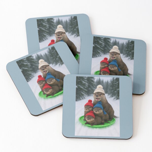 Item preview, Otter Family Out Sledding designed and sold by Tridentulus.