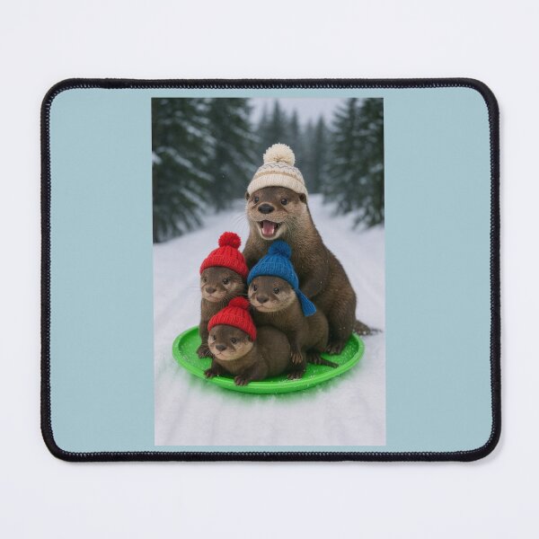 Item preview, Otter Family Out Sledding designed and sold by Tridentulus.