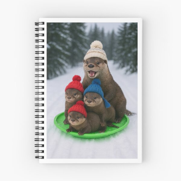 Item preview, Otter Family Out Sledding designed and sold by Tridentulus.