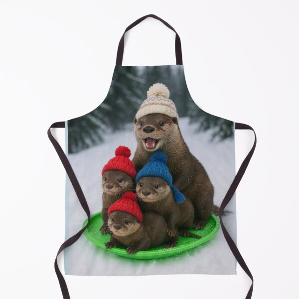 Item preview, Otter Family Out Sledding designed and sold by Tridentulus.