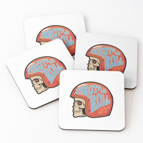 Item preview, Throttle & Roll Skull Rider - Vintage Motorcycle Helmet Graphic designed and sold by HBDStudio.