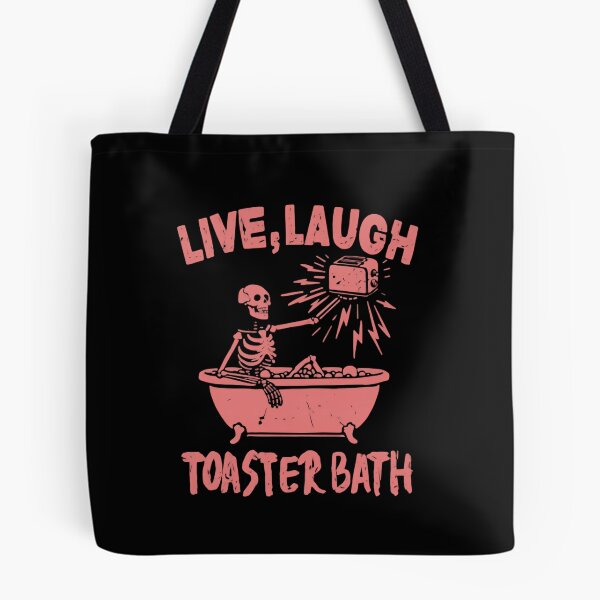 Item preview, Live Laugh Toaster Bath Cartoonish Disaster Bathroom bomb Skeleton designed and sold by SkeletonsDanger.