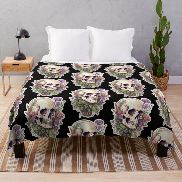 Item preview, Skull Face And Botany Flowers designed and sold by zidan-orange.
