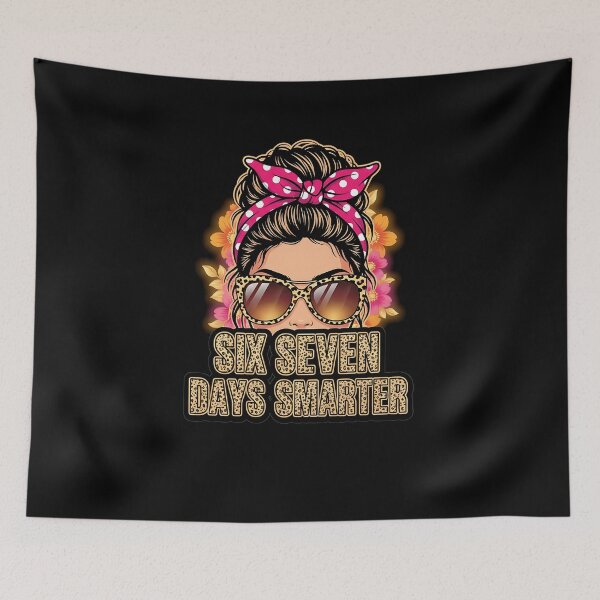 Item preview, 67 Days Smarter Messy Bun Six Seven 67Th Day Of School Girls  designed and sold by facegm.