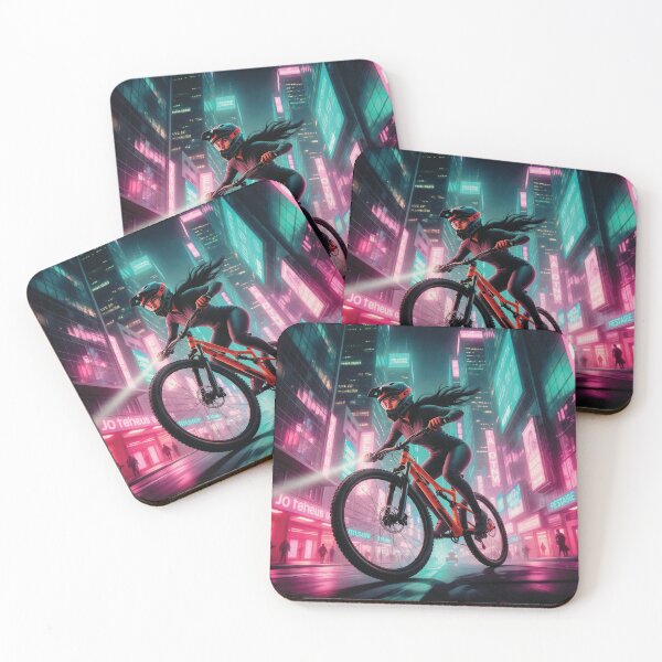 Item preview, Night Rider Dreams: Dynamic Female Mountain Biker - Urban Adventure. designed and sold by Hinson MTB Visuals.