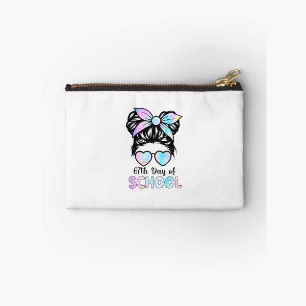 Item preview, 67 Days Smarter Messy Bun Six Seven 67th Day of School Girls  designed and sold by facegm.