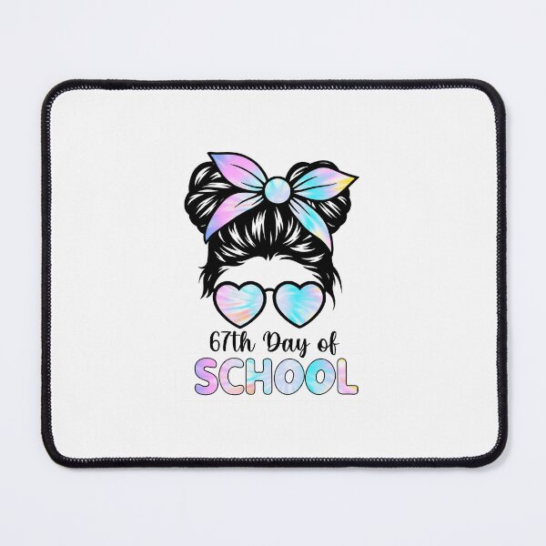 Item preview, 67 Days Smarter Messy Bun Six Seven 67th Day of School Girls designed and sold by facegm.