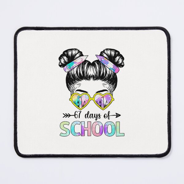 Item preview, 67 Days Smarter Messy Bun Six Seven 67th Day of School Girls designed and sold by facegm.