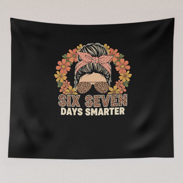 Item preview, 67 Days Smarter Messy Bun Six Seven 67Th Day Of School Girls  designed and sold by facegm.