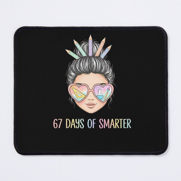 Item preview, 67 Days Smarter Messy Bun Six Seven 67Th Day Of School Girls designed and sold by facegm.