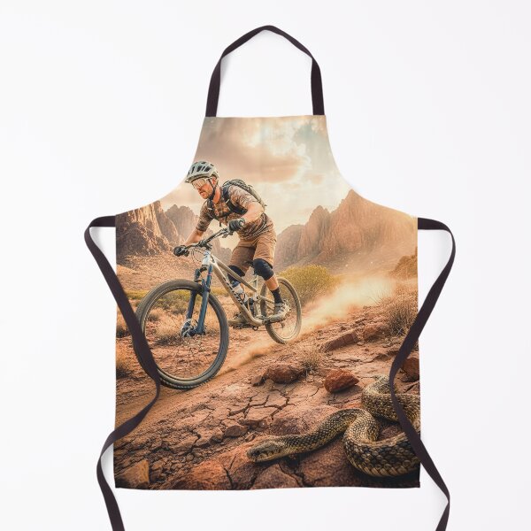 Item preview, Snake on the Trail – High-Stakes Desert Ride Action Shot. designed and sold by Hinson MTB Visuals.