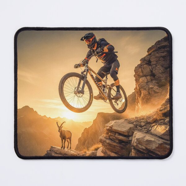 Item preview, Downhill MTB Adventure: Sunset Jump with Mountain Goat. designed and sold by Hinson MTB Visuals.