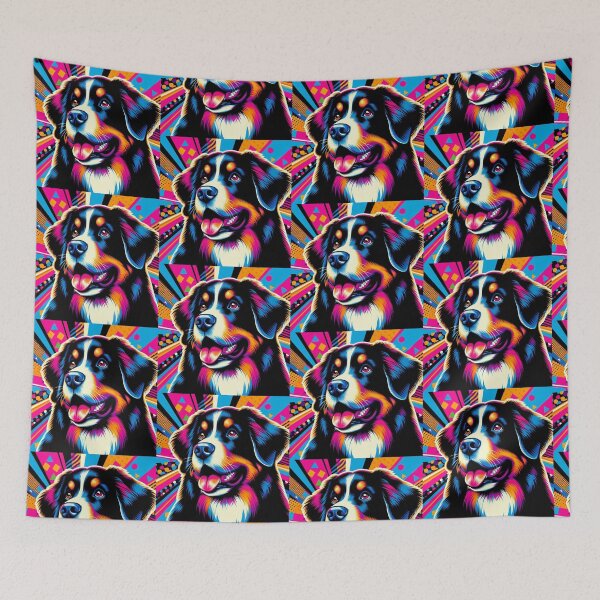 Item preview, Colorful Bernese Mountain Dog Pop Art Illustration designed and sold by Dogandesighn.