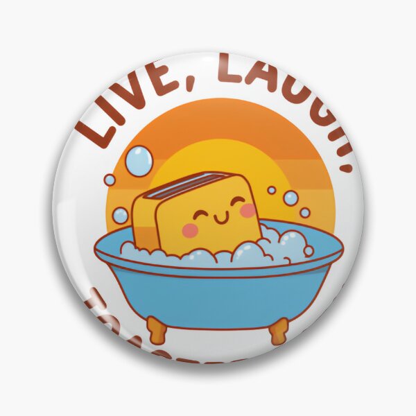 Item preview, Live Laugh Toaster Bath Funny Toast Taking a Shower Silly Soak designed and sold by SkeletonsDanger.