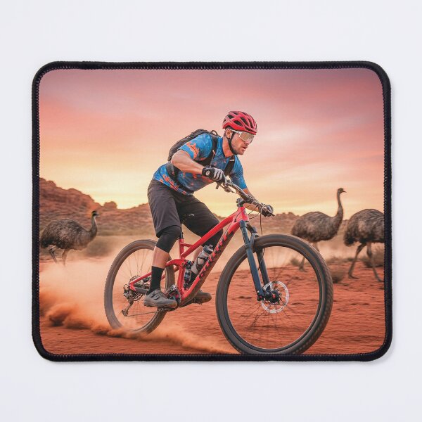 Item preview, Golden Hour Mountain Biker - Emus & Dirt Trails. designed and sold by Hinson MTB Visuals.