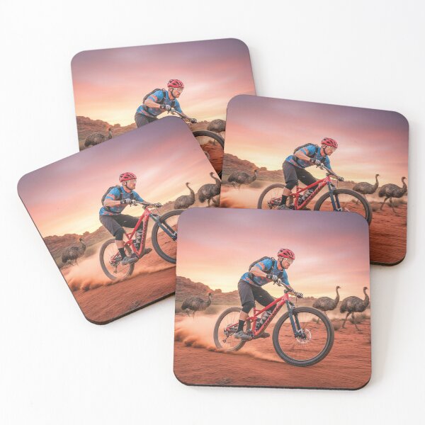 Item preview, Golden Hour Mountain Biker - Emus & Dirt Trails. designed and sold by Hinson MTB Visuals.