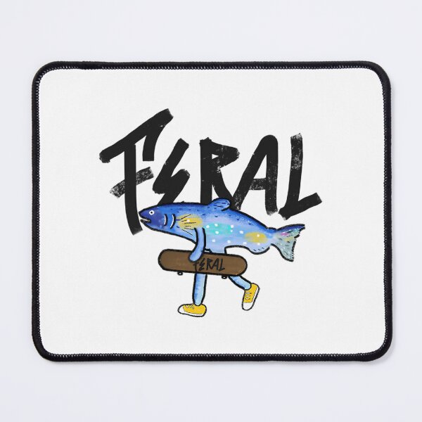Item preview,  Feral Streetwear Logo  Surreal Skate Fish Design Salmon designed and sold by winter-harta.