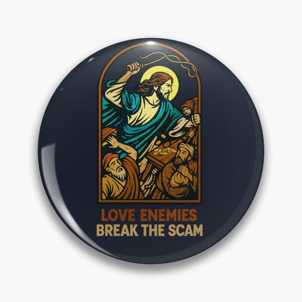 Item preview, Love Enemies, Break the Scam – Neo-Icon Christ designed and sold by Sanctum Icons.