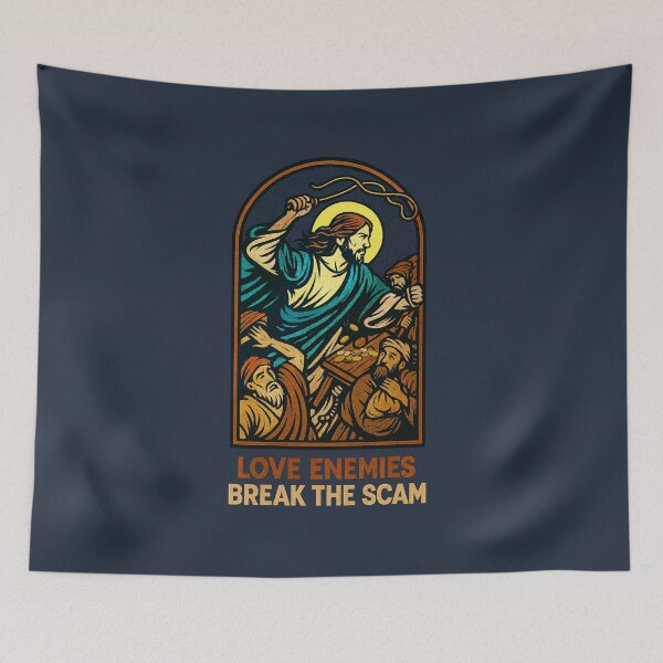 Item preview, Love Enemies, Break the Scam – Neo-Icon Christ designed and sold by Sanctum Icons.