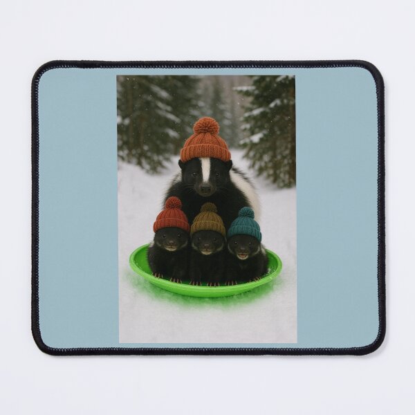 Item preview, Skunk Family Out Sledding designed and sold by Tridentulus.
