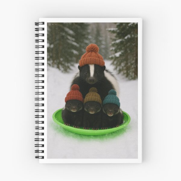 Item preview, Skunk Family Out Sledding designed and sold by Tridentulus.