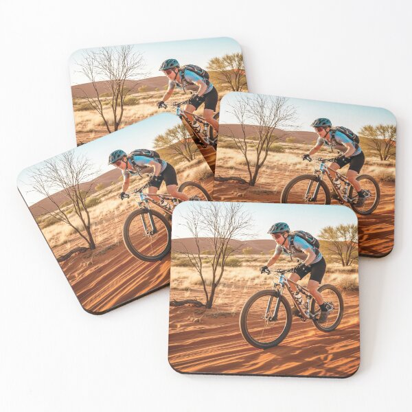 Item preview, Elite Cyclist Riding Through Barren Desert Trails – Action Sports Outback Photography. designed and sold by Hinson MTB Visuals.