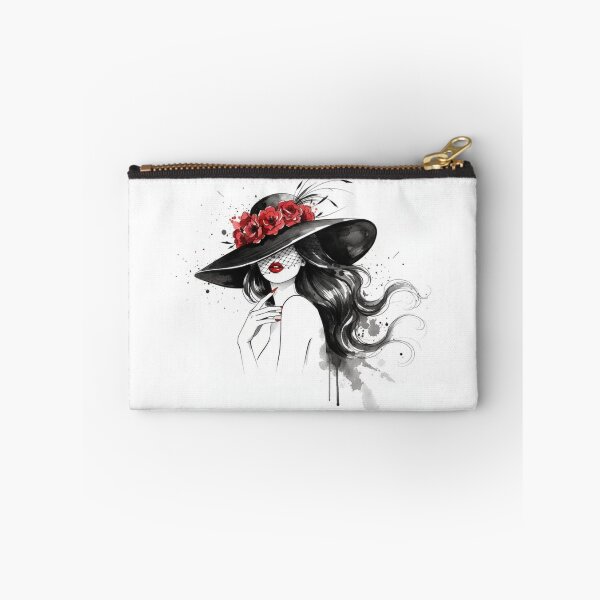 Item preview, The Crimson Veil ​Lady in Black and Red ​Watercolor Elegance.  designed and sold by ZyVoAli.