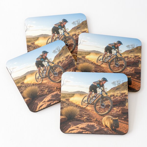 Item preview, Mountain Biking in Red Dirt with Curious Wombat - Australia Adventure. designed and sold by Hinson MTB Visuals.