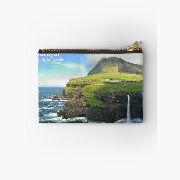 Item preview, Faroe Islands, Gasadalur, Múlafossur Waterfall. Original photography designed and sold by studio838.