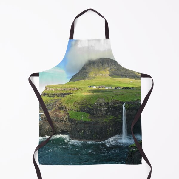 Item preview, Faroe Islands, Gasadalur, Múlafossur Waterfall. Original photography designed and sold by studio838.