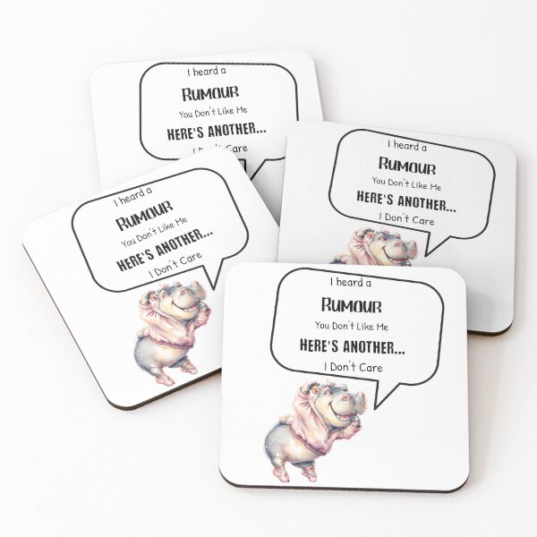 Item preview, Sassy Ballerina Hippo "I Don't Care" Rumour Quote designed and sold by ArtisticDesignsbyLinda.