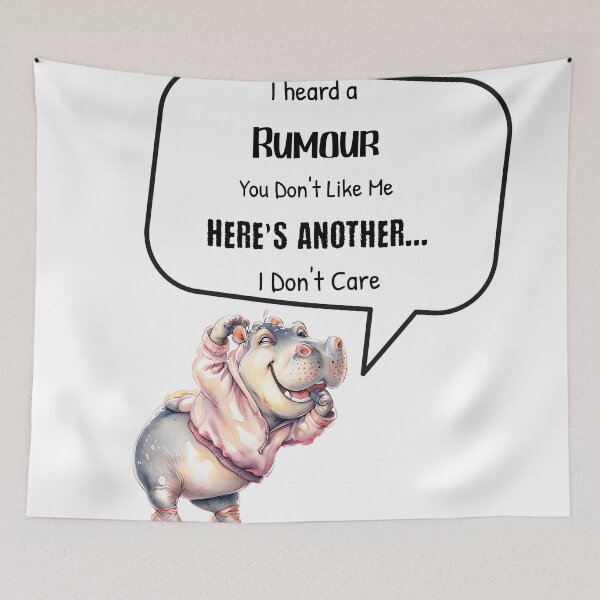 Item preview, Sassy Ballerina Hippo "I Don't Care" Rumour Quote designed and sold by ArtisticDesignsbyLinda.
