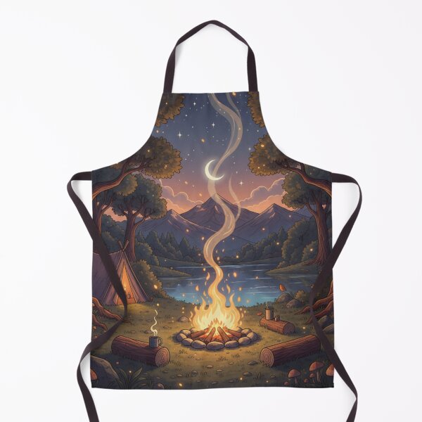 Item preview, Mountains Campfire in the Magical Dawn Aesthetic Nature Scene Art designed and sold by RedOrBlueIts4U.