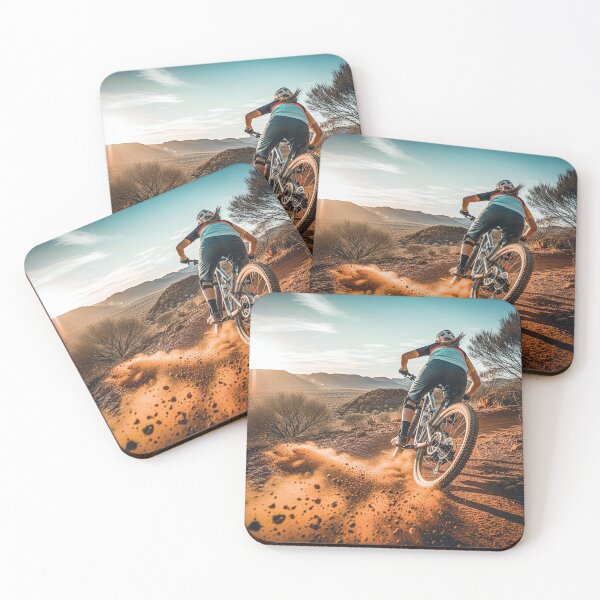 Item preview, Fearless Female Mountain Biker Skidding in the Outback. designed and sold by Hinson MTB Visuals.