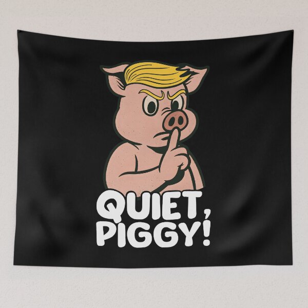 Item preview, Funny Anti-Trump “Quiet Piggy” Political Parody Shirt – Anti MAGA Humor, Satire Election 2025 Tee, Protest Cartoon Art designed and sold by tigger shop.