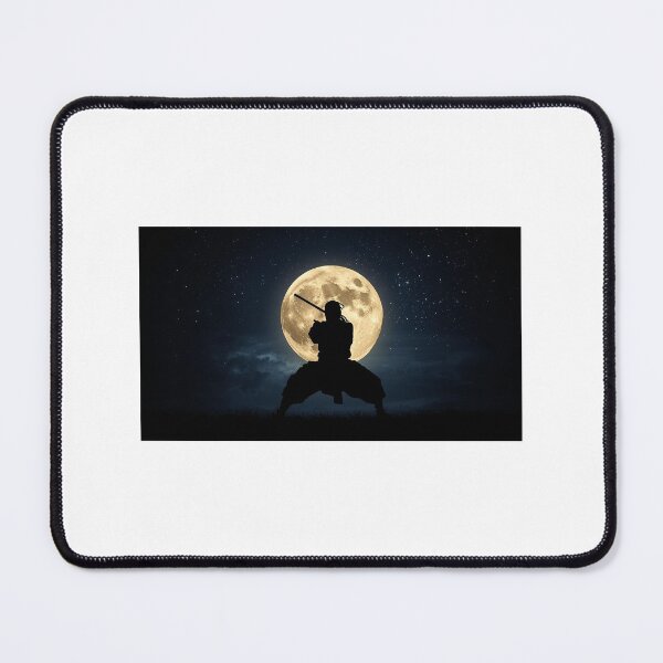Item preview, “Moonlit Samurai – Silhouette Under the Full Moon” designed and sold by ZenPop Art.