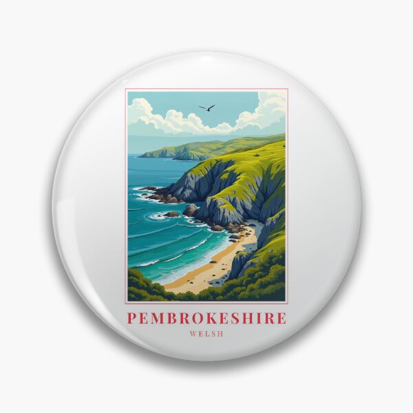 Item preview, Pembrokeshire Wales Seaside Illustration designed and sold by MapMyMiles.
